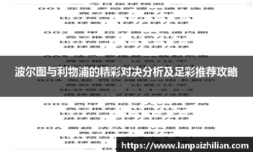 波尔图与利物浦的精彩对决分析及足彩推荐攻略